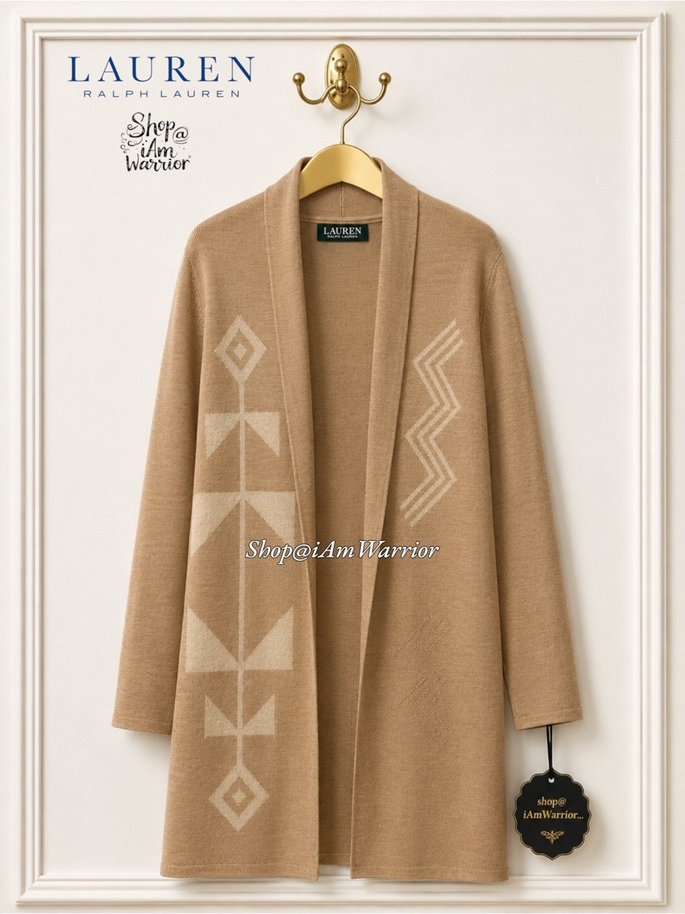 LRL Camel & Cream Tribal Intarsia
Knit Duster *shop@iamwarrior - Picture 3 of 10